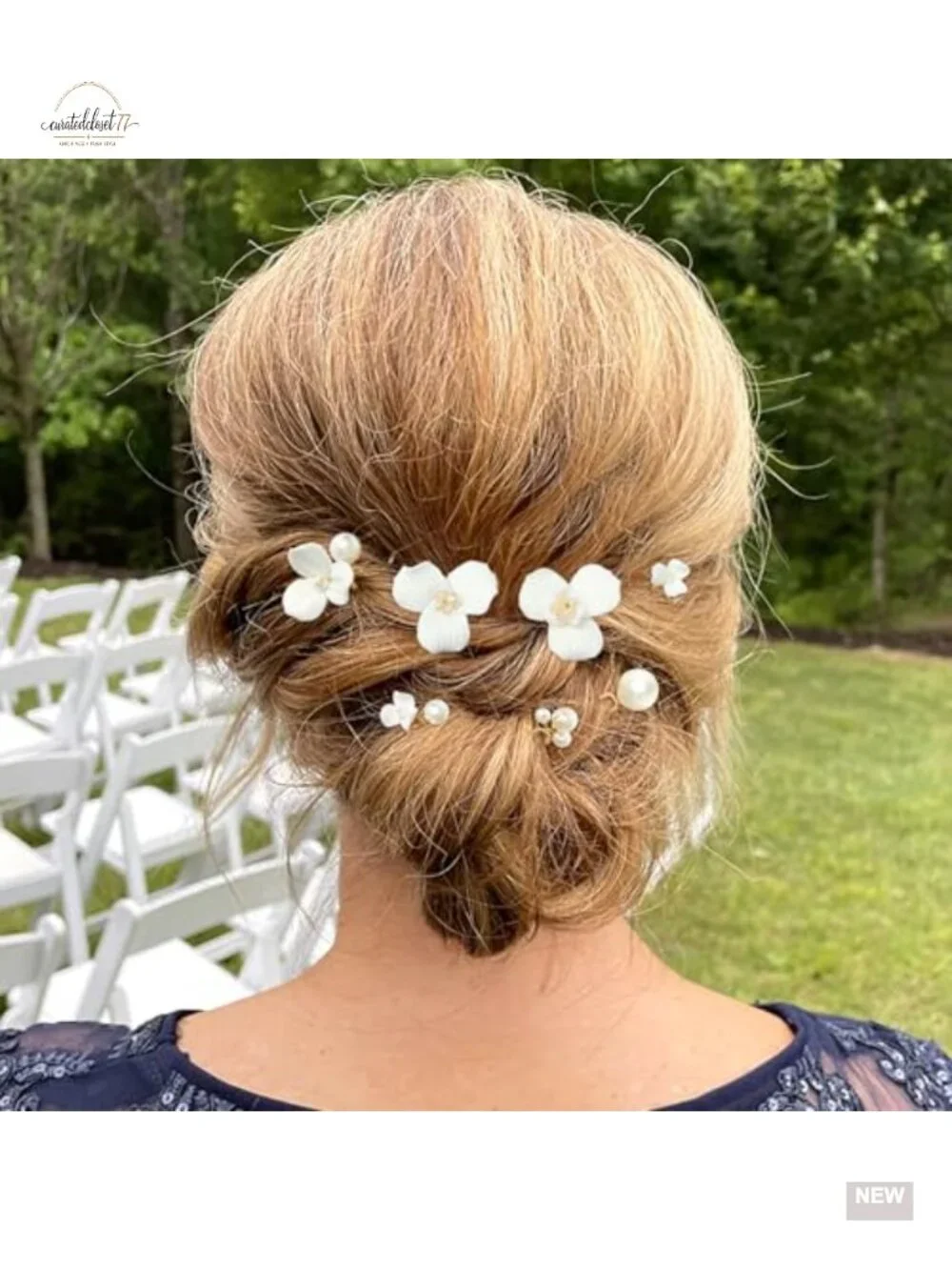 7 Pcs Ceramic Flower Hair Pins for Wedding Bridal Hair Pieces